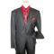 Steve Harvey Classic Collection Solid Black Super 120's Merino Wool & Silk Suit 1130